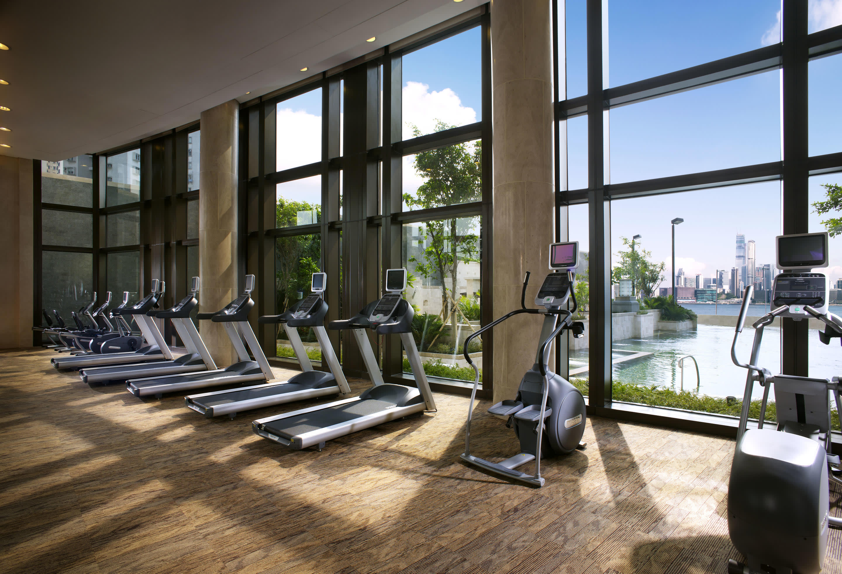 a room filled with furniture and a large window