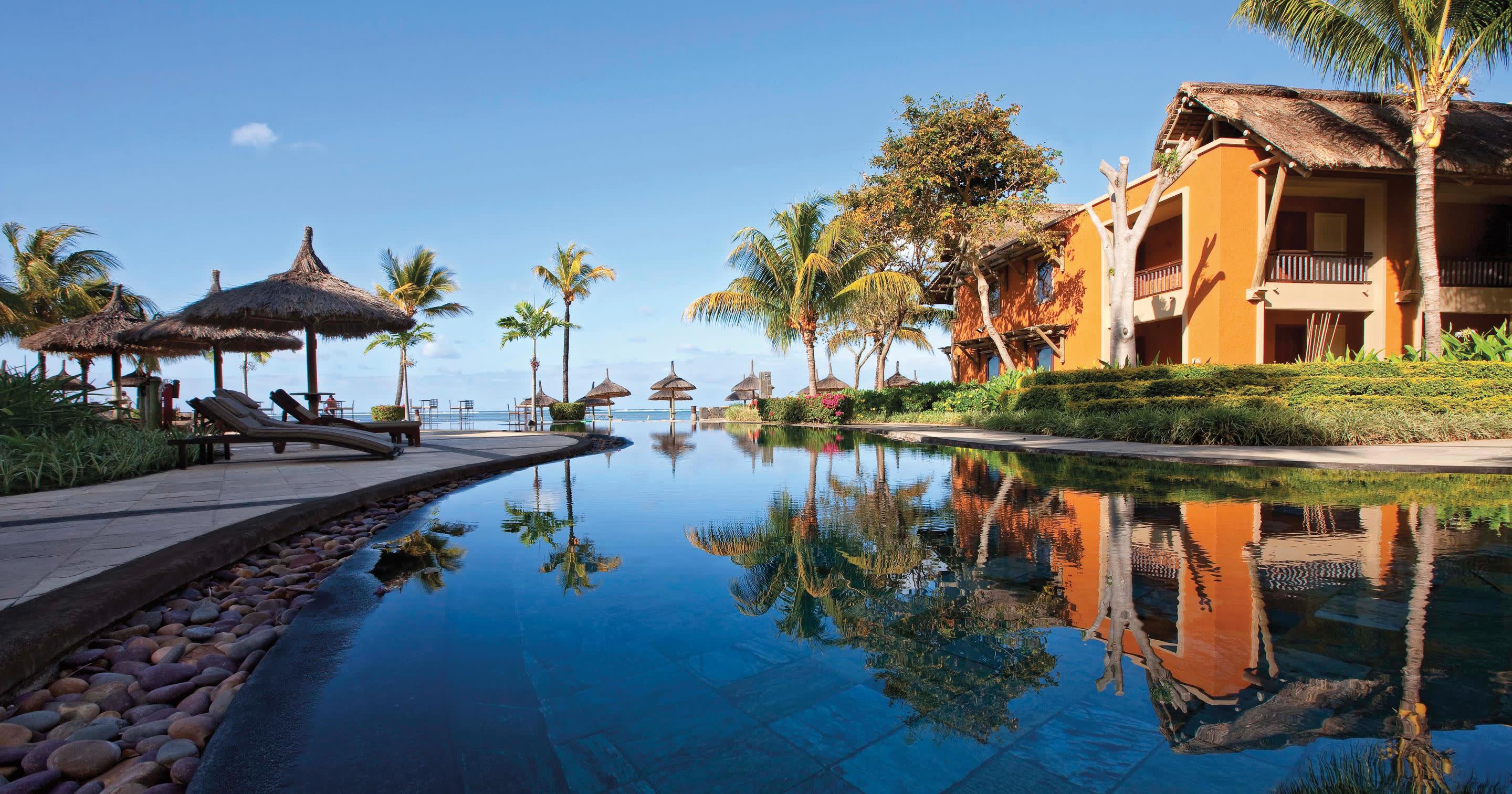 a small house in a pool of water