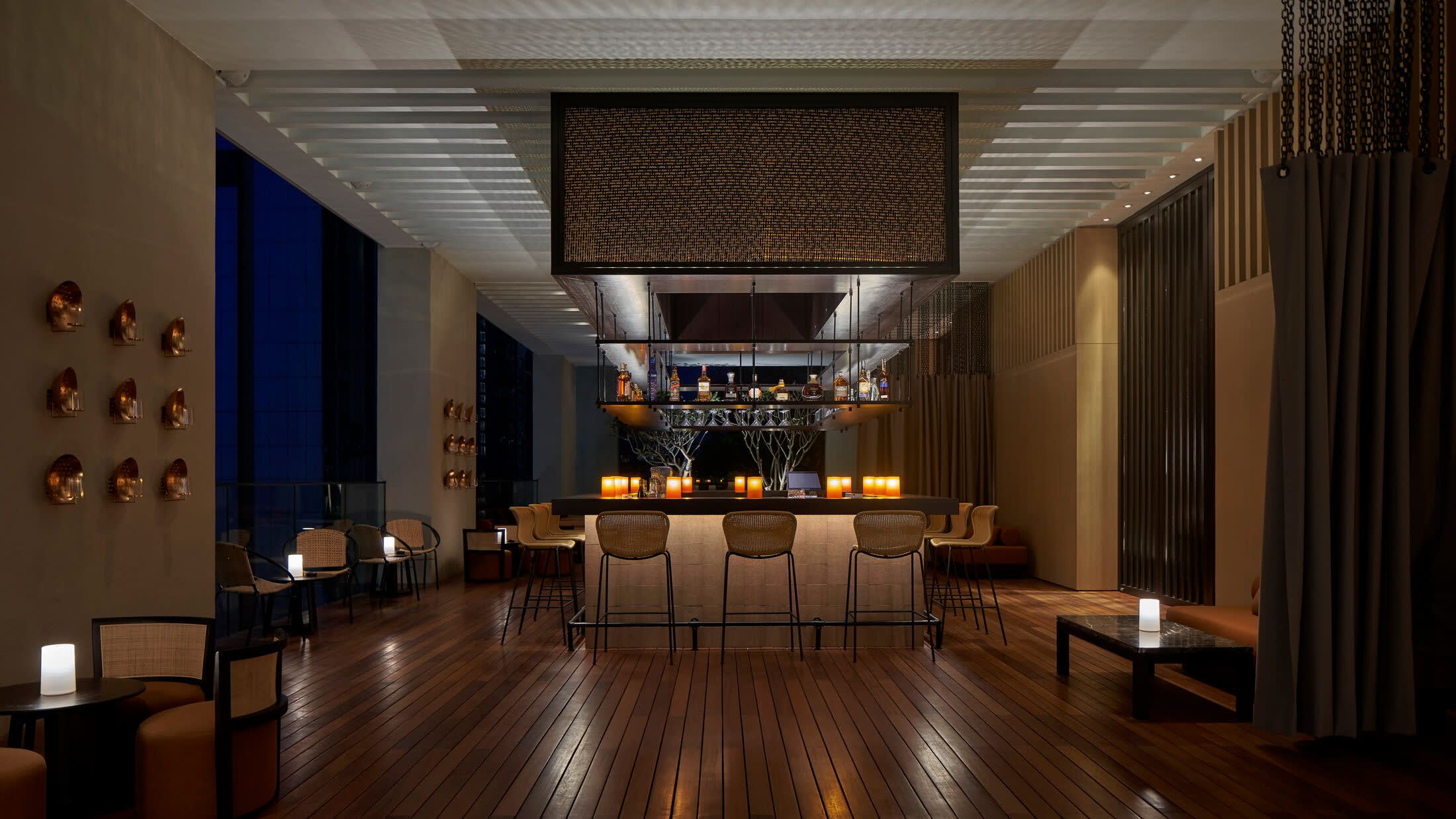 a room filled with furniture and a fireplace