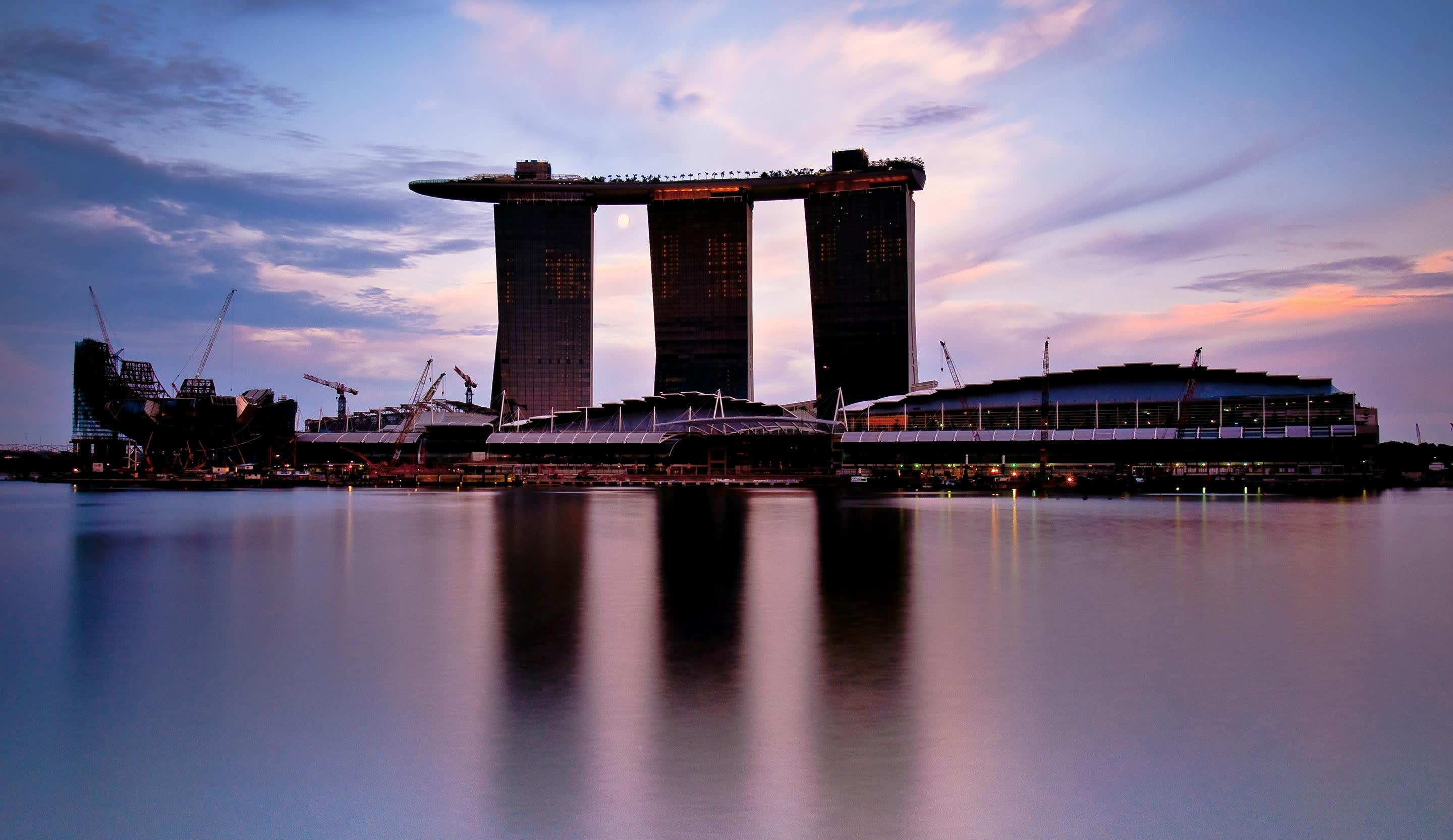 Marina Bay Sands over a body of water