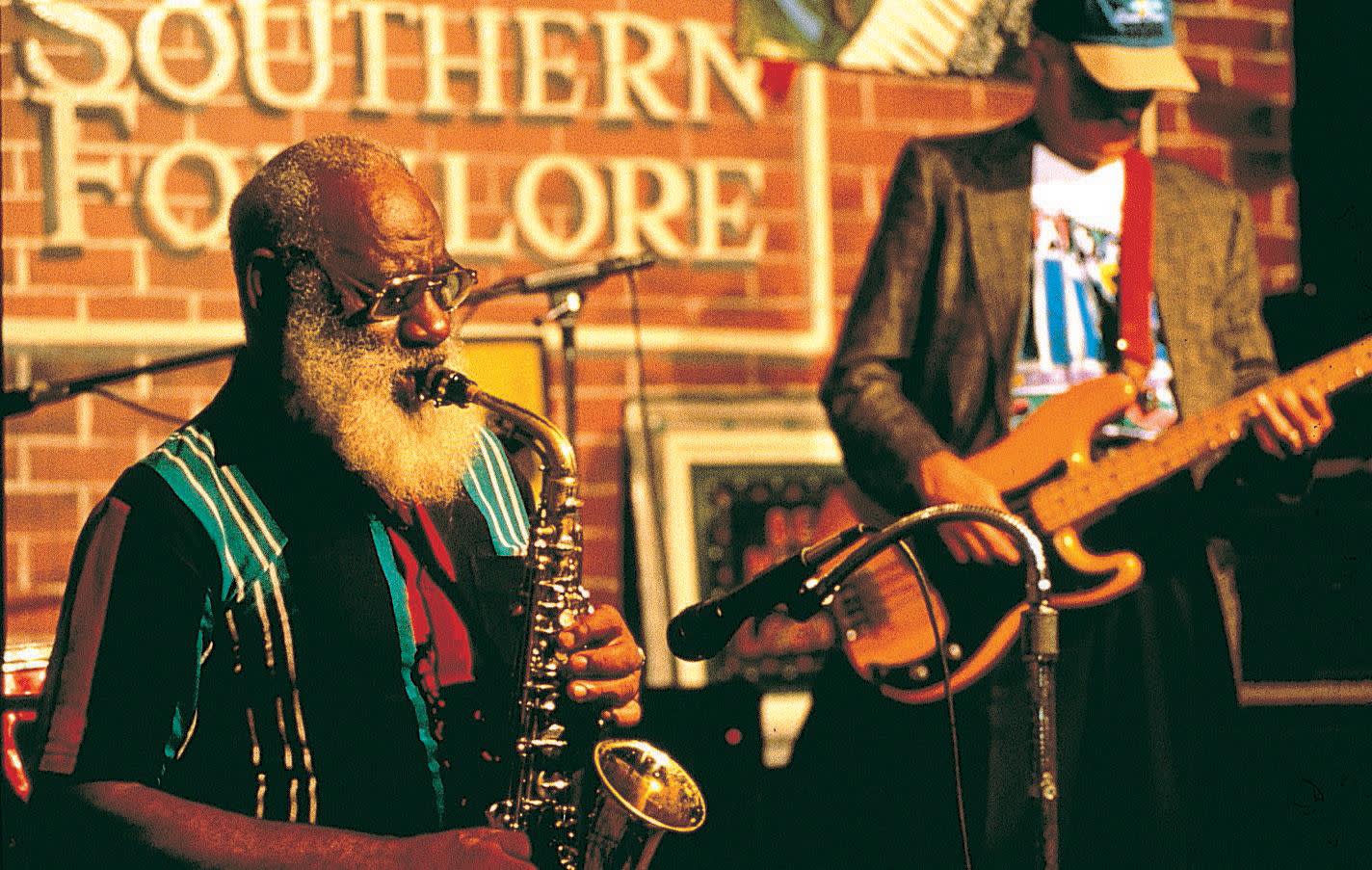 a man holding a microphone