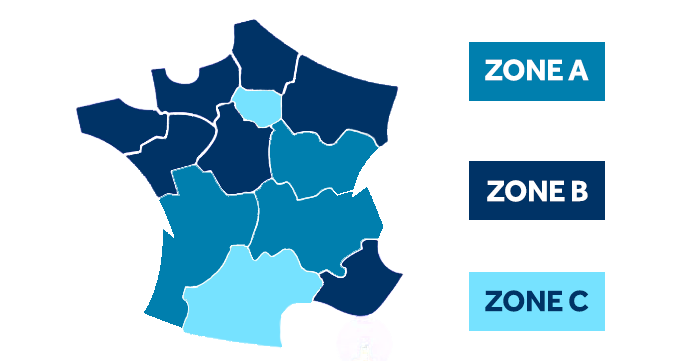 Mappa delle zone A, B e C per le vacanze scolastiche in Francia