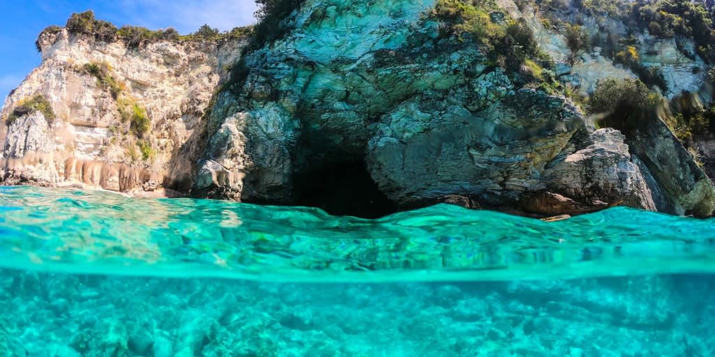 Lagon bleu à Corfou, Grèce