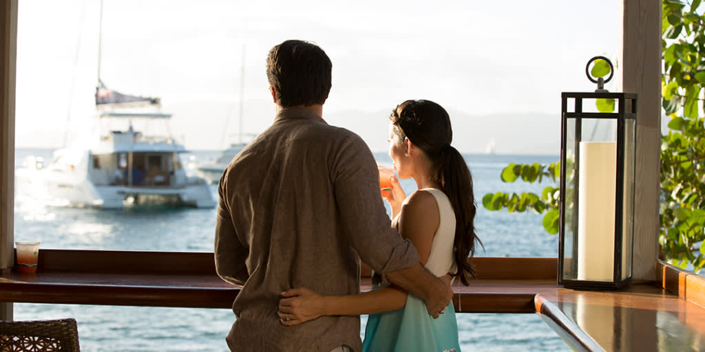 Couple drinking on Cooper Island