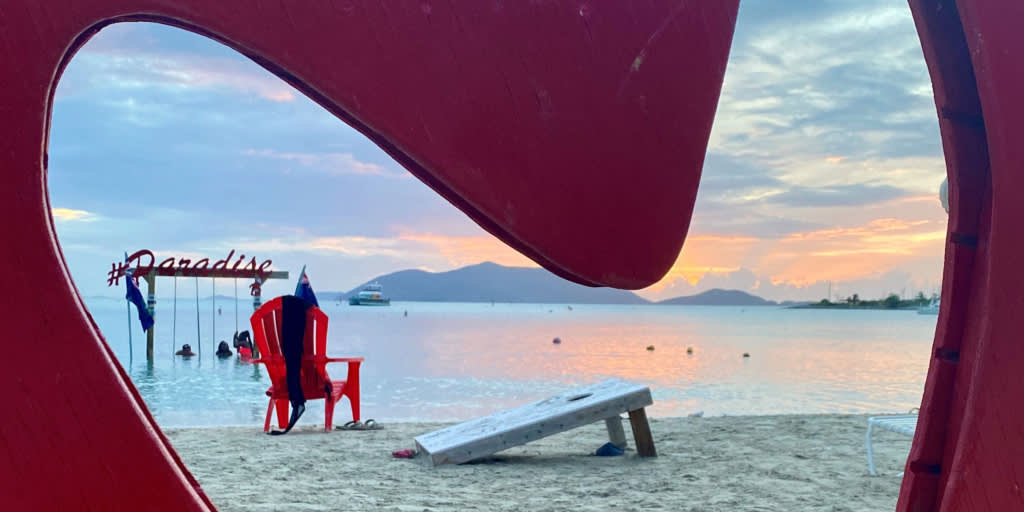 View on BVI Paradise swing at Cane Garden Bay