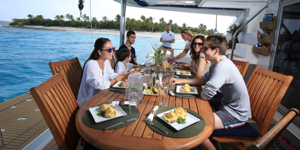 Crewed Dining on the Moorings 5800