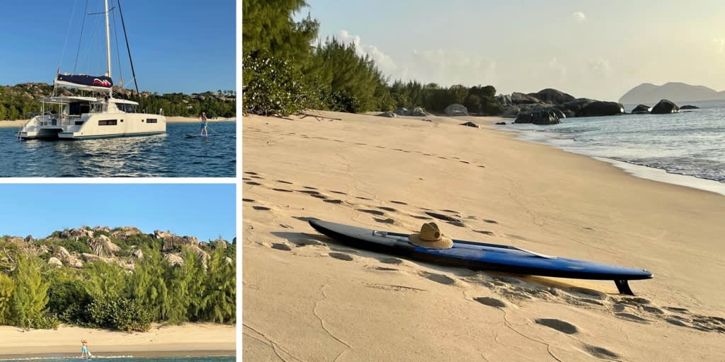 Josie paddleboarding at Valley Trunk Bay BVI