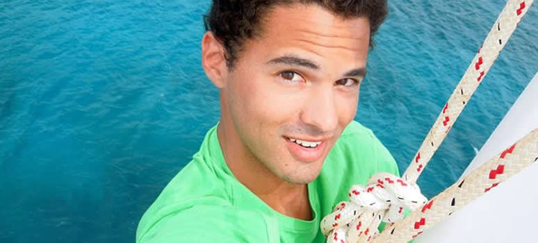 Man on yacht