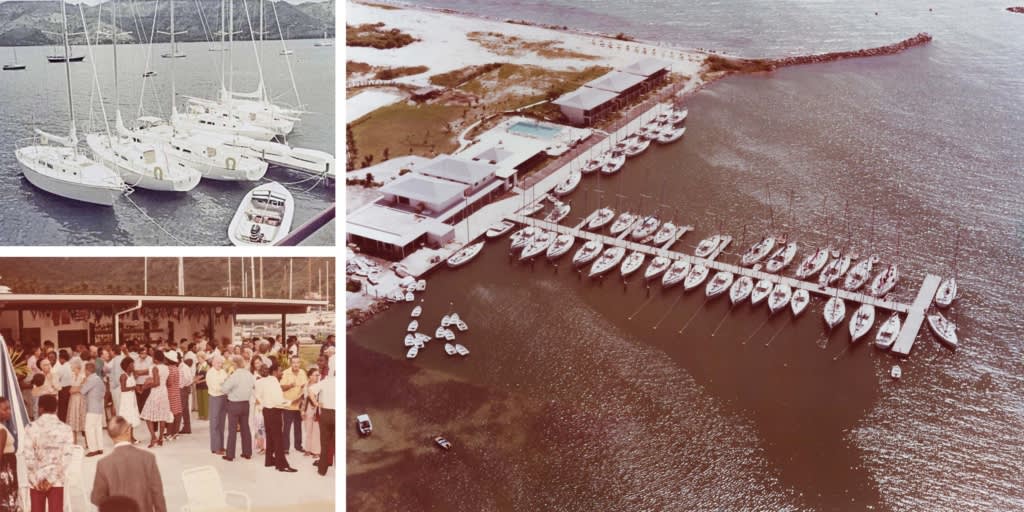 The Moorings BVI base in the 1970s and 80s