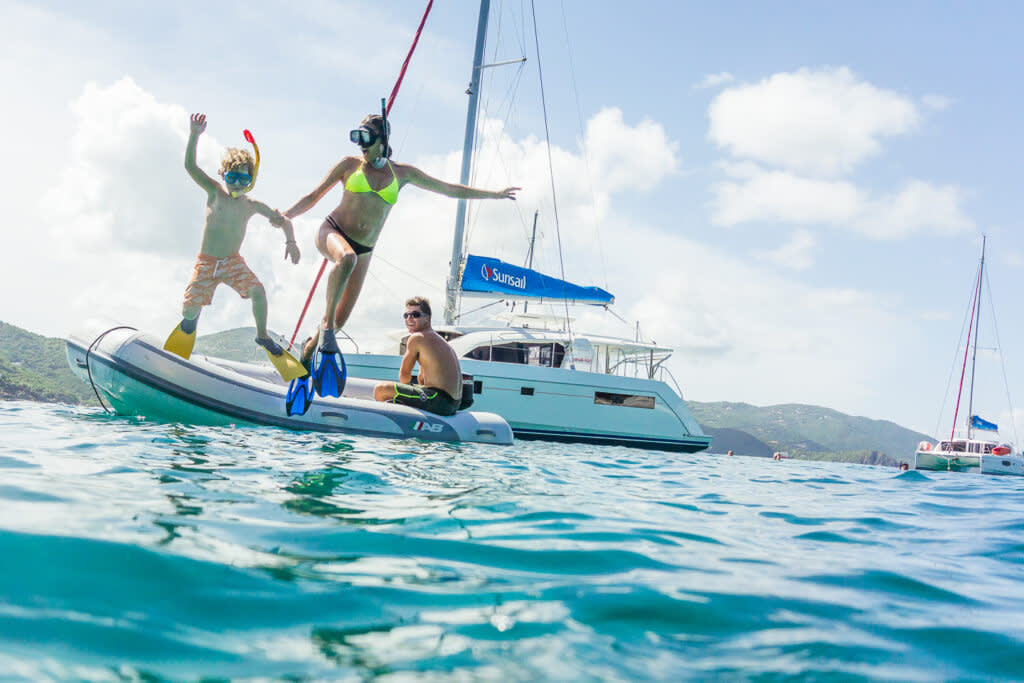 Family having fun in the BVI