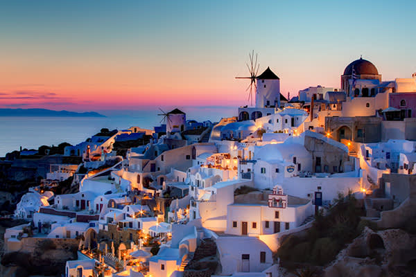 Fira town on Santorini island, Greece