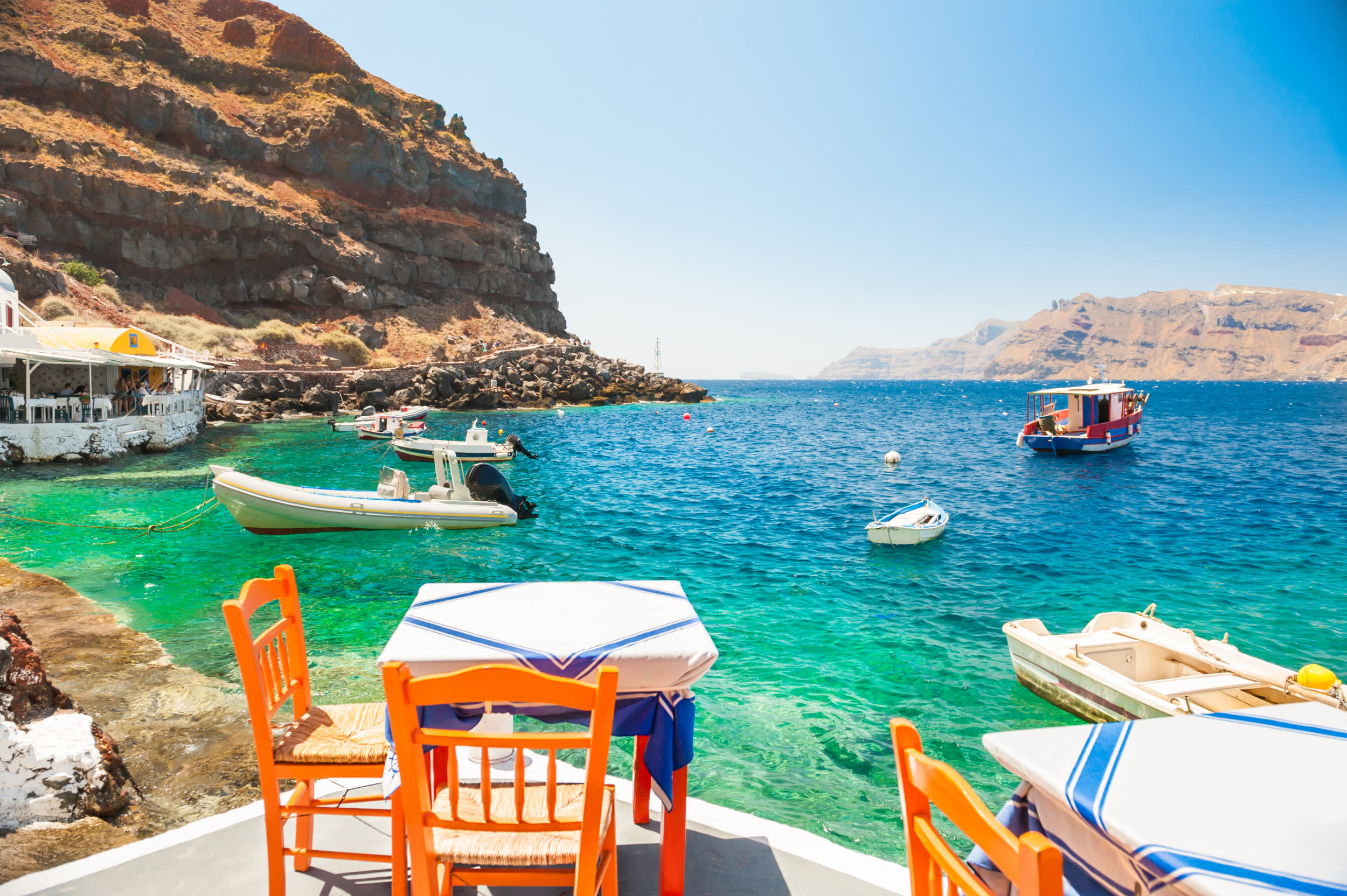 Cafe in Santorini Greece