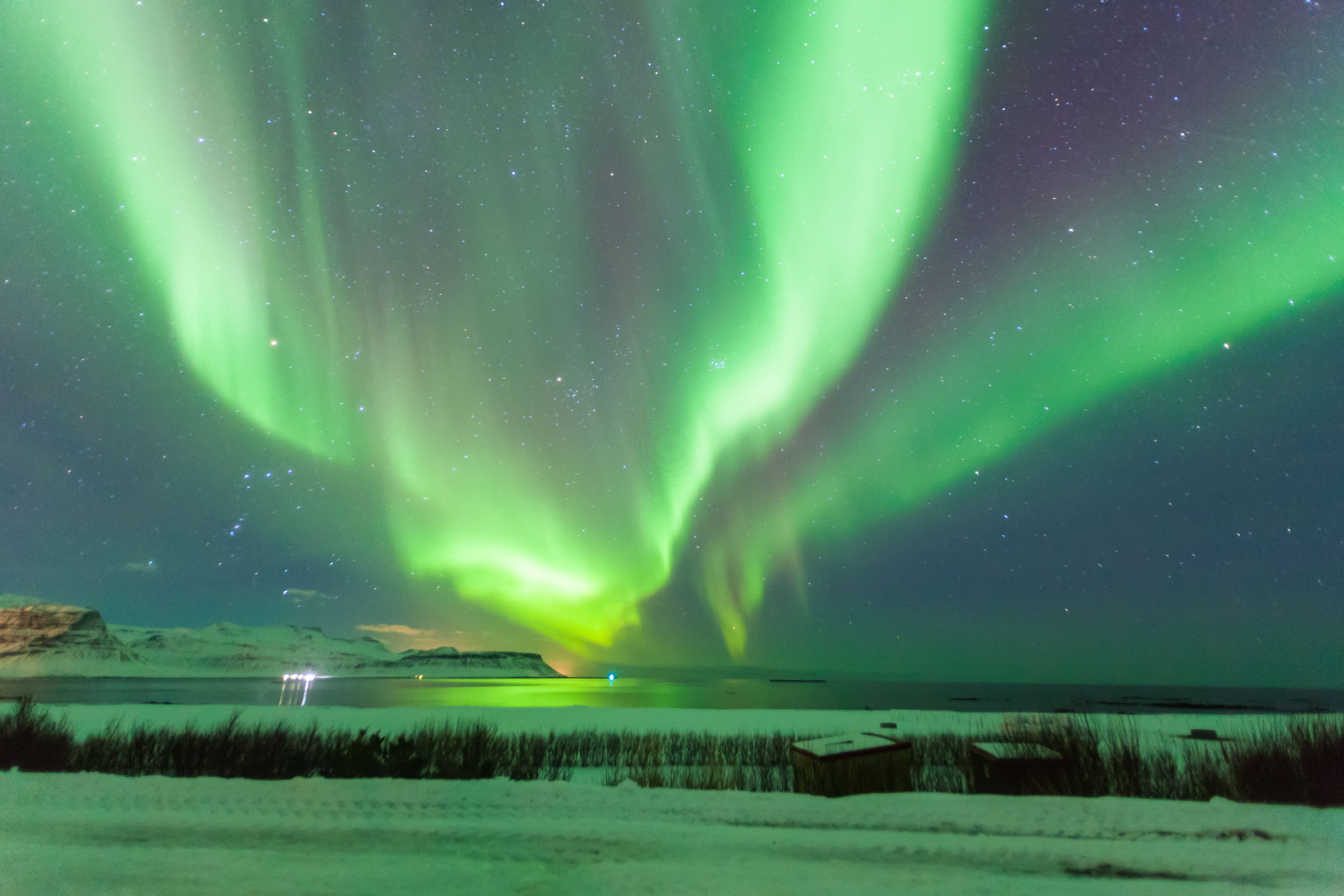 Northern Lights Over Iceland in Fall