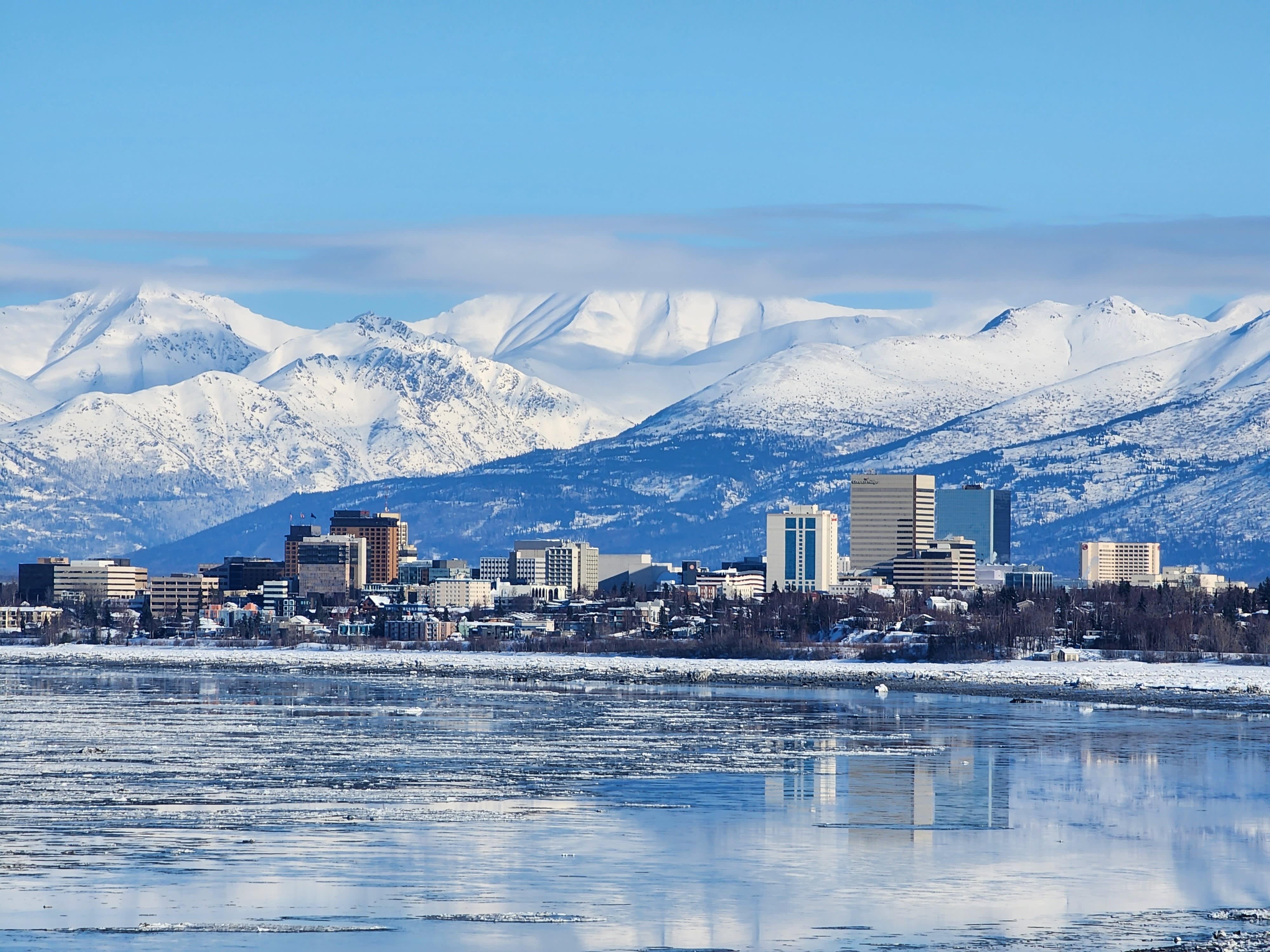 Snow town Anchorage, Alaska