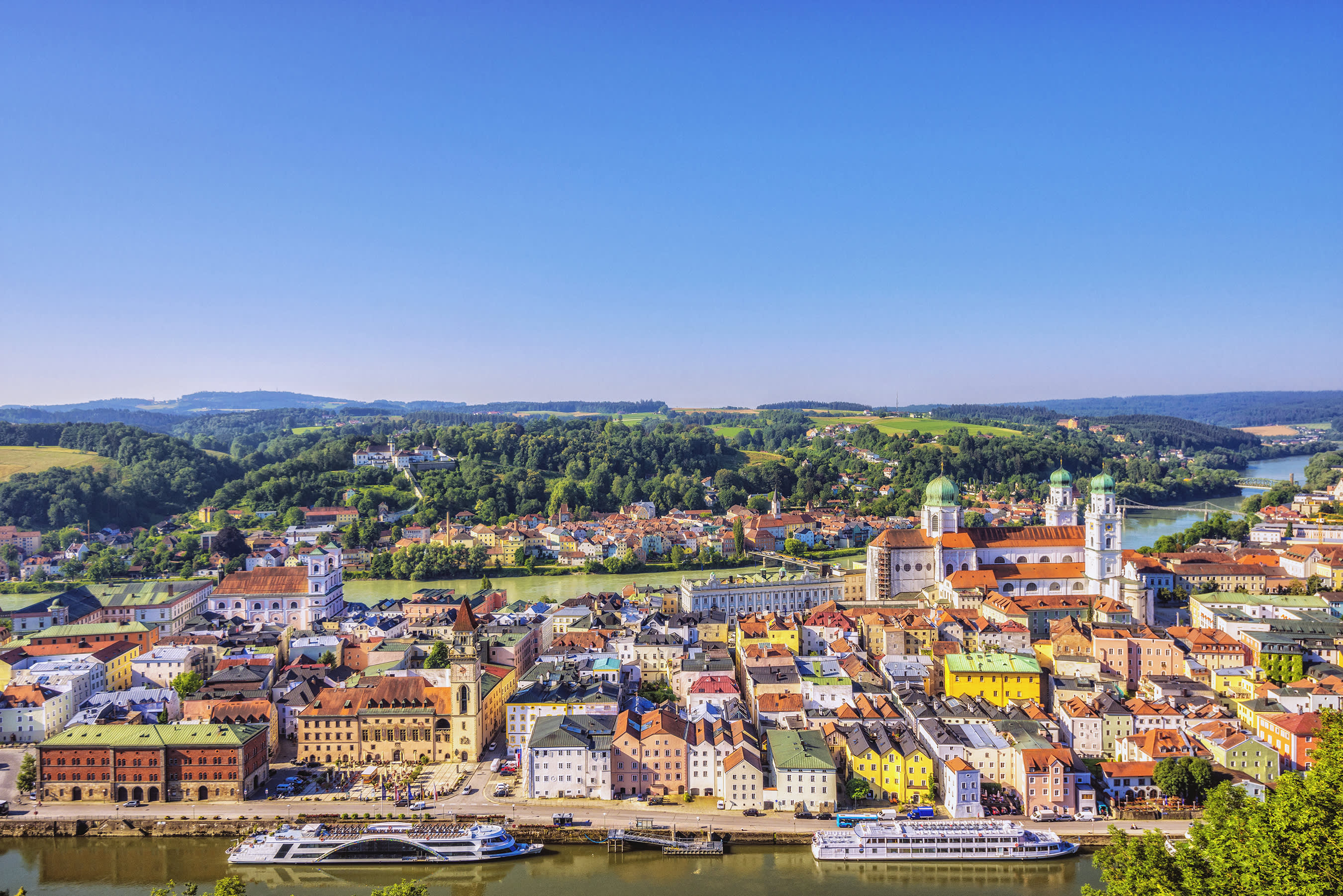 Elevated view on Passau, Germany