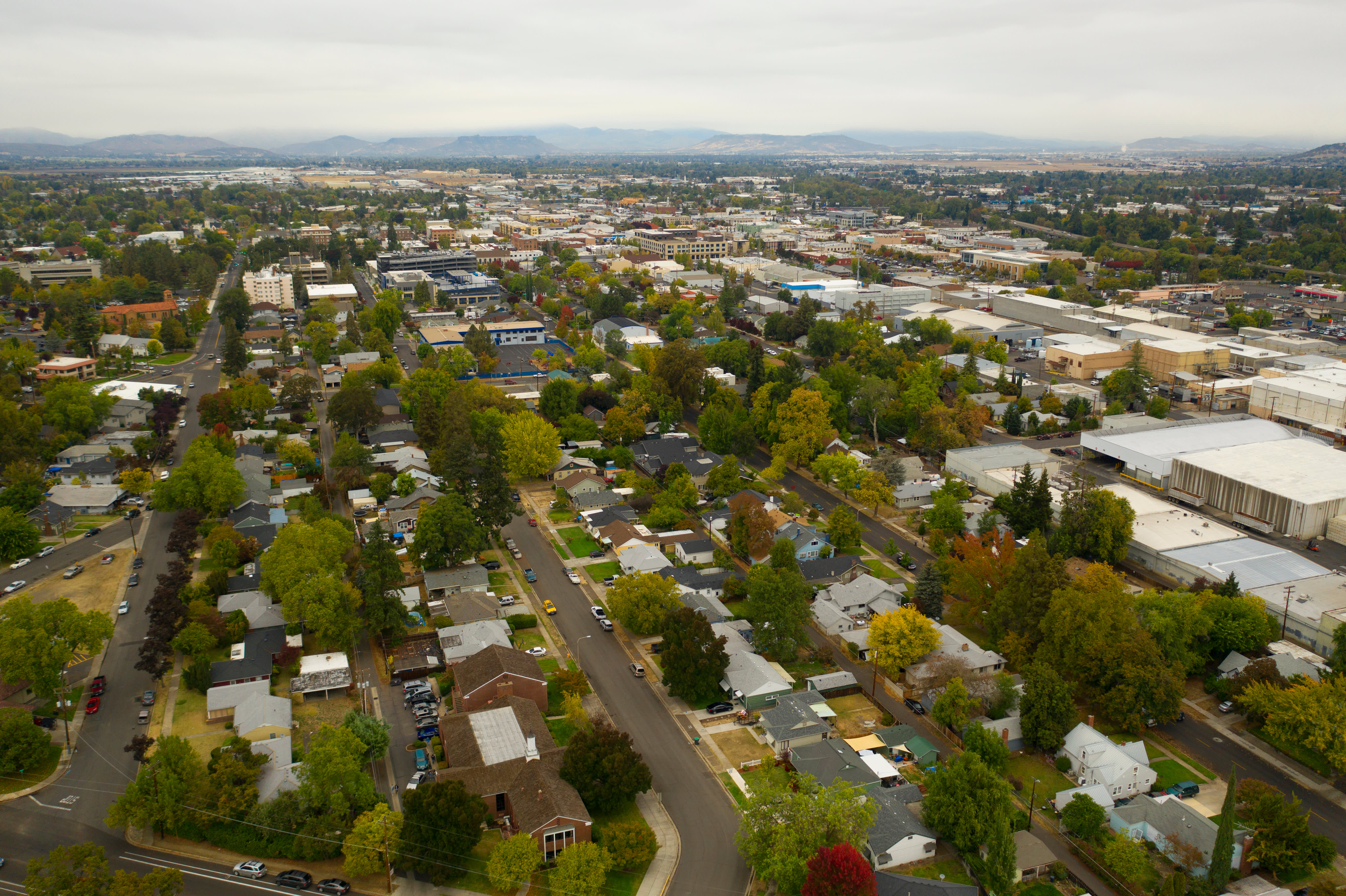 Aerial view of Medford, Oregon. USA
