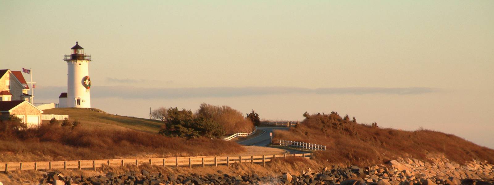 a body of water next to the ocean