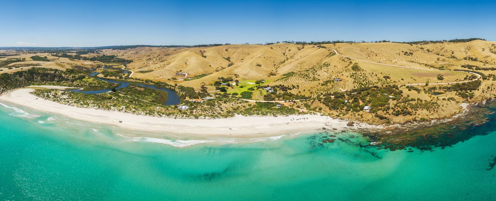 Luftfoto af Snelling Beach. Kangaroo Island, South Australia, Australien