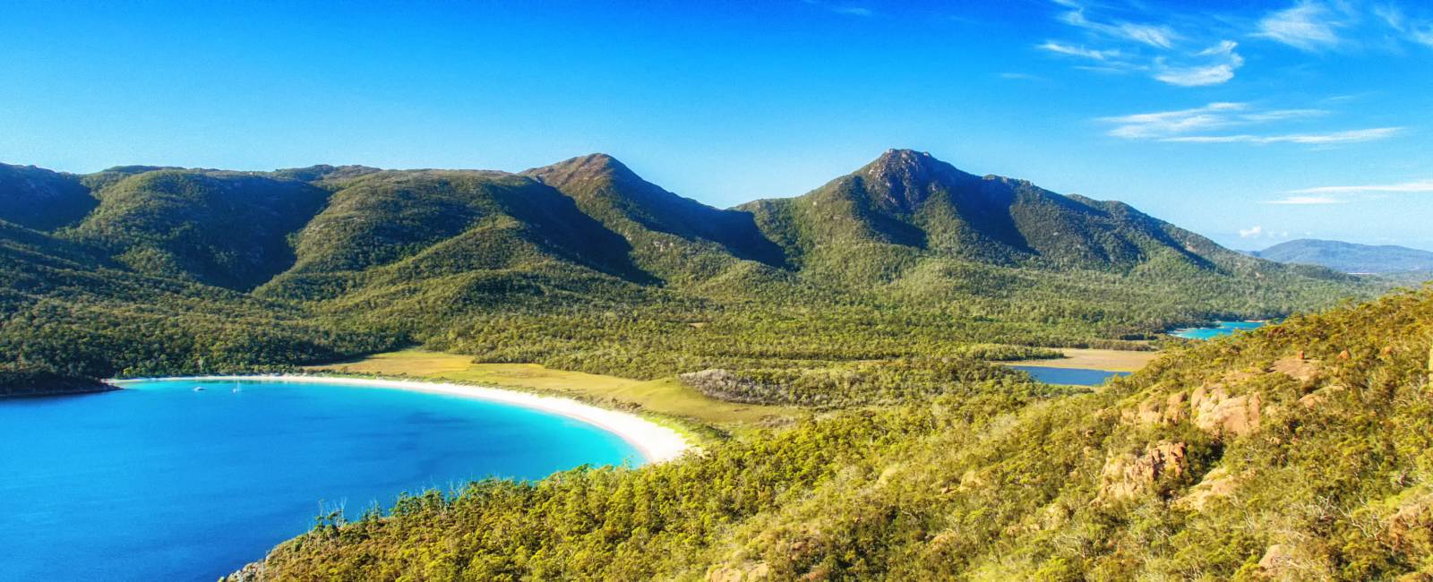 Luftfoto af Wineglass bay, Tasmanien, Australien
