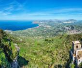 Erice with a view over to Monte Cofano
