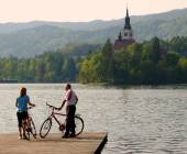 Cycling in Lake Bled