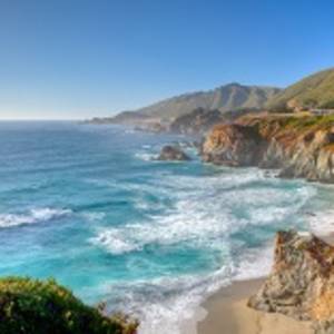 Big Sur is a sparsely populated region of the central California coast where the Santa Lucia Mountains rise abruptly from the Pacific Ocean.