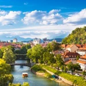 Cityscape of the Slovenian capital Ljubljana.