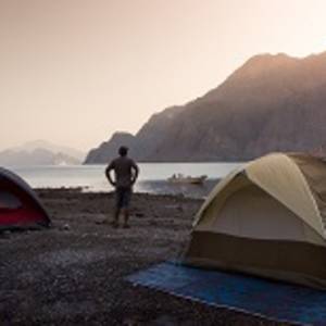Enjoying the early morning sunrise at a camping trip to Kassab, Musandam, Oman