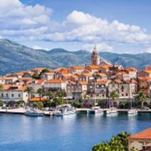View of the Korcula town, Korcula island, Dalmatia, Croatia