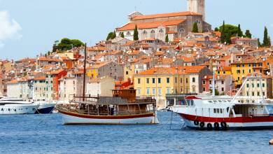 Sea port in city of Rovinj, Croatia