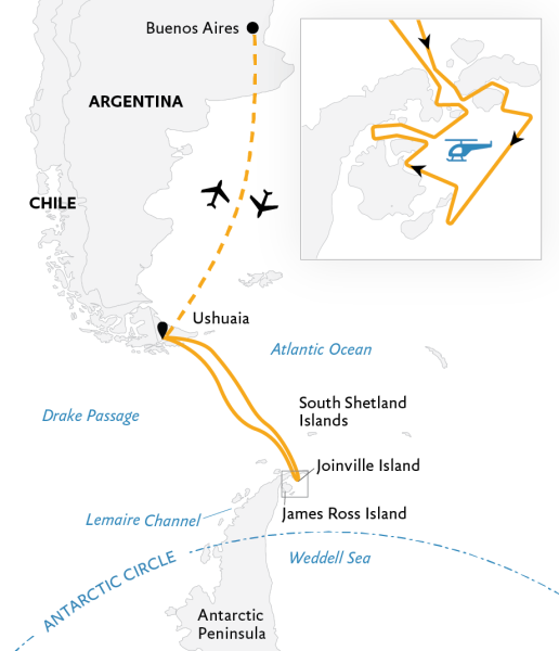 Antarctica By Helicopter: Icebergs, Mountains and Remote Lands​