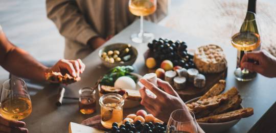 View of a table of French cuisine