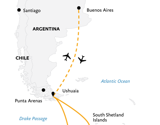 Crossing the Circle: Southern Expedition (Buenos Aires) (Itinerary Map)