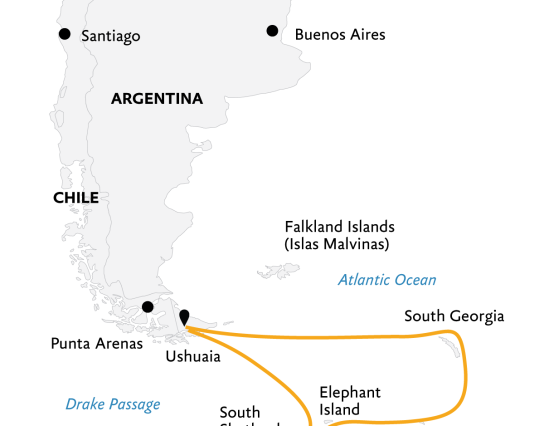 South Georgia & Antarctic Peninsula: Penguin Safari (Itinerary Map)