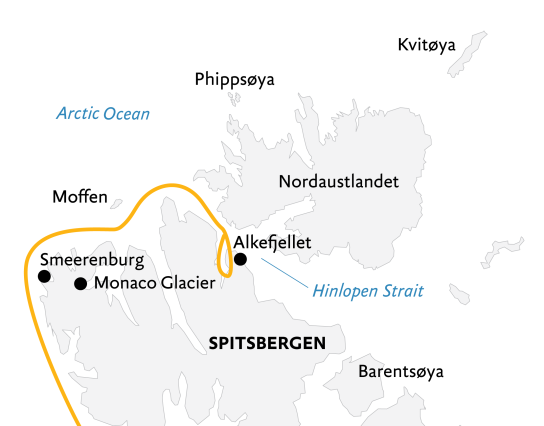 Itinerary Map of Svalbard Explorer: Best of High Arctic Norway Expedition [ARC-SPE-12D2025]