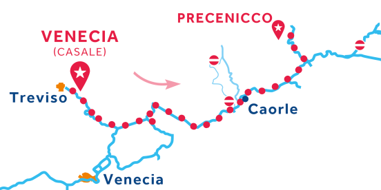 Mapa de ubicación de la base de Venecia (Casale)