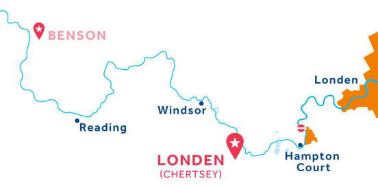 Kaart van de basis in Londen (Chertsey)