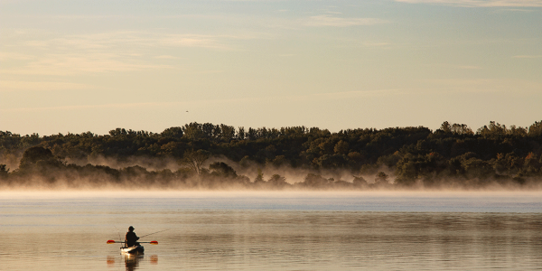 Kayaking and Fishing on a misty morning on the Rideau with Emerald Star
