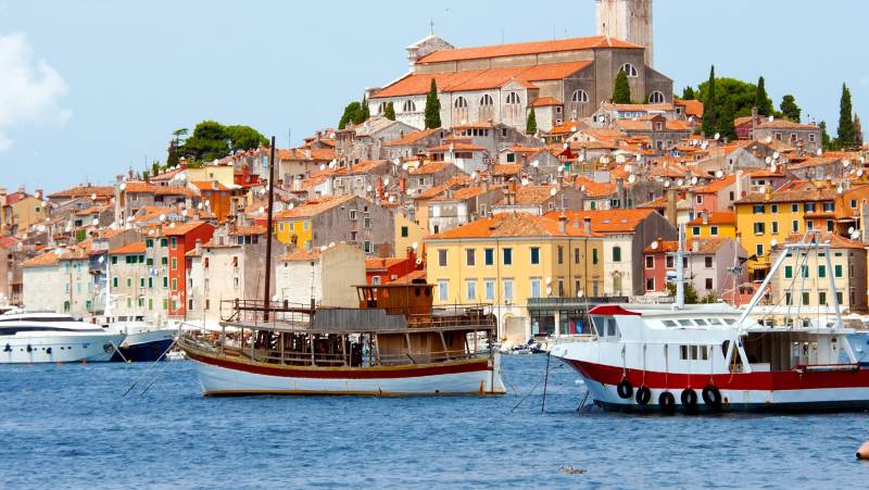 Sea port in city of Rovinj, Croatia