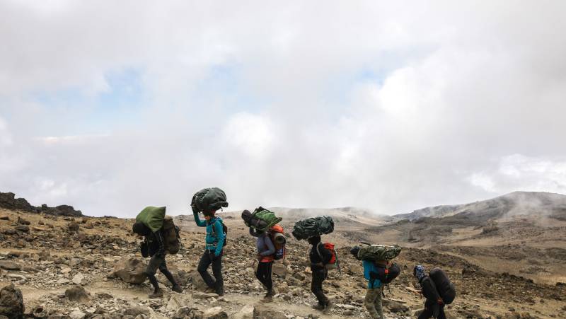 Exodus Porters on Kilimanjaro