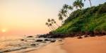 Beautiful beach at sunset. Cola beach, South Goa, India, Asia