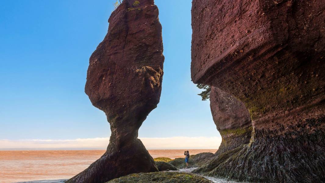 a view of a large rock