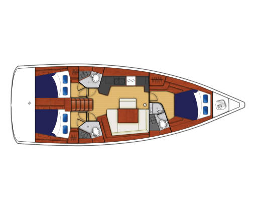 Moorings 45.3 – 3 Kabinen Monohull