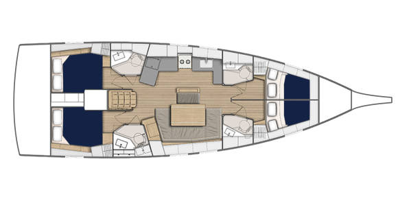 Beneteau Oceanis 47 plattegrond