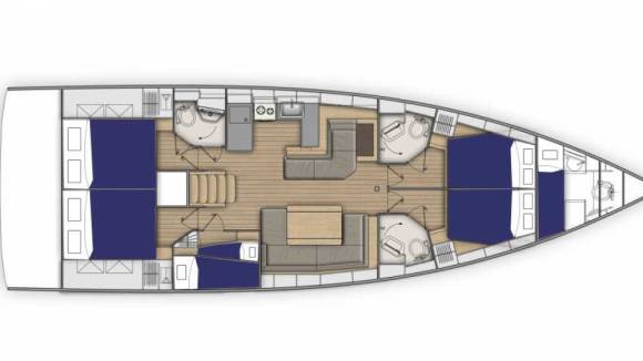 Oceanis 51.1 – Monocoque 5 Cabines