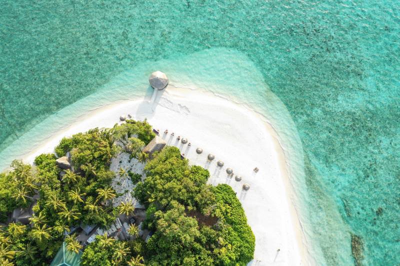 Drone Aufnahme von Makunudu Island Malediven