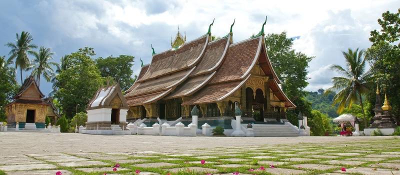 Traditional building in Laos, Asia