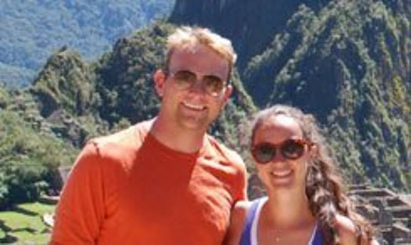 Our guests in front of a beautiful scenery in Peru