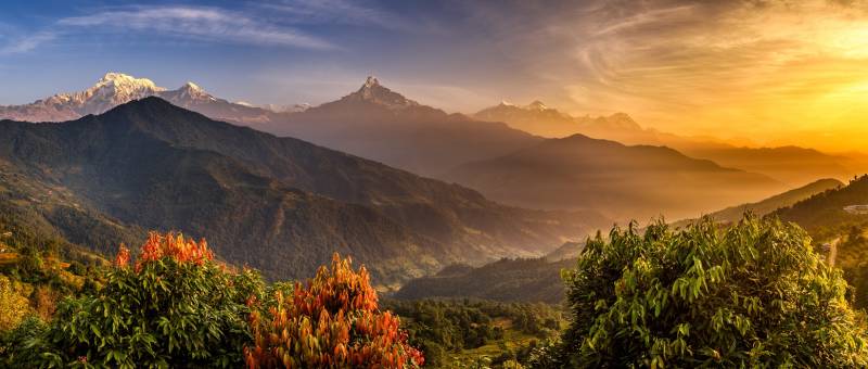 Annapurna Himalayas near Pokhara in Nepal Holiday