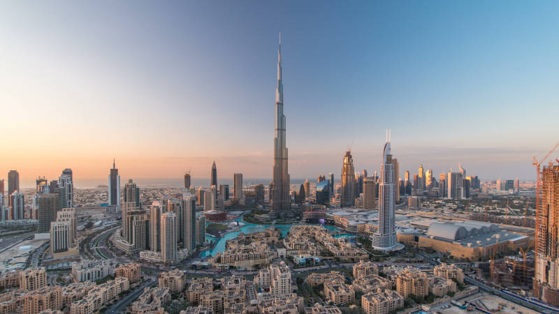 Dubai Downtown with the Burj Khalifa